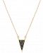 Elsie May Black Diamond Accent Triangle Pendant Necklace in 14k Gold, 15" + 1" extender