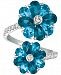 Blue Topaz (5 ct. t. w. ) & Diamond (1/3 ct. t. w. ) Floral Wrap Ring in 14k Gold