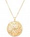 Italian Gold Floral 18" Pendant Necklace in 14k Gold