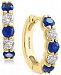 Effy Sapphire (3/4 ct. t. w. ) & Diamond (3/8 ct. t. w. ) Hoop Earrings in 14k Gold