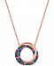 Le Vian Multi-Gemstone Swirl 18" Pendant Necklace in 14k Rose Gold