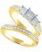 Diamond Bridal Set (1/4 ct. t. w. ) in 14k Gold Over Sterling Silver