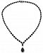 Onyx & Diamond (1/8 ct. t. w. ) Graduated Runway 17" Pendant Necklace in Sterling Silver