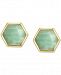Amazonite Hexagon Stud Earrings in 18k Gold-Plated Sterling Silver