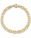 Signature Gold Diamond Accent Rolo Link Bracelet in 14k Gold Over Resin, Created for Macy's