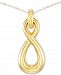 Signature Gold Diamond Accent Infinity 18" Pendant Necklace in 14k Gold Over Resin, Created for Macy's