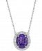 Amethyst (5-1/2 ct. t. w. ) & White Topaz (1 ct. t. w. ) 17" Pendant Necklace in Sterling Silver