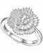 Cubic Zirconia Baguette Cluster Ring in Sterling Silver