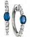 Sapphire (1-1/5 ct. t. w. ) & Diamond (1/2 ct. t. w. ) Hoop Earrings in 14k White Gold