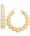 Signature Gold Diamond Accent Ball Hoop Earrings in 14k Gold Over Resin, Created for Macy's
