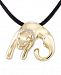 Diamond Accent Leopard Silk Cord Pendant Necklace in 18k Gold-Plated Sterling Silver, 18" + 1-1/2" extender
