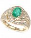 Emerald (1-1/3 ct. t. w. ) & Diamond (3/4 ct. t. w. ) Statement Ring in 14k Gold