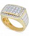 Diamond Two-Tone Men's Cluster Ring (2 ct. t. w. ) in 10k Gold & White Gold