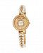 Adrienne Vittadini Collection Women's Gold Analog Quartz Watch with Mother of Pearl Dial and Stone Accent Strap