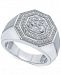 Men's Diamond Octagon Layered Cluster Ring (1 ct. t. w. ) in 10k White Gold