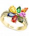 Effy Multi-Gemstone (3-3/4 ct t. w. ) & Diamond (1/4 ct. t. w. ) Flower Ring in 14k Gold