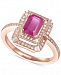 Certified Ruby (1 ct. t. w. ) & Diamond (1/3 ct. t. w. ) Statement Ring in 14k Rose Gold