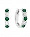 Effy Emerald (5/8 ct. t. w. ) and Diamond (3/8 ct. t. w. ) Hoop Earrings in 14k White Gold