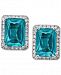 Paraiba Mystic Topaz (2 ct. t. w. ) and Diamond (1/6 ct. t. w. ) Stud Earrings in 14k White Gold