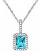 Paraiba Mystic Topaz (1-1/10 ct. t. w. ) & Diamond (1/8 ct. t. w. ) 18" Pendant Necklace in 14k White Gold