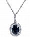 Sapphire (1-3/8 ct. t. w. ) & Diamond (1/5 ct. t. w. ) 18" Pendant Necklace in 14k White Gold