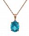 Paraiba Mystic Topaz (4-1/2 ct. t. w. ) & Diamond Accent 18" Pendant Necklace in 14k Rose Gold