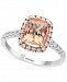 Gemstone Bridal by Effy Morganite (1-1/5 ct. t. w. ) & Diamond (1/3 ct. t. w. ) Ring in 18k White Gold and Rose Gold