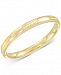 Signature Gold Diamond Accent Patterned Bangle Bracelet in 14k Gold Over Resin, Created for Macy's