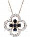 Sapphire (3/4 ct. t. w. ) & Diamond (1/10 ct. t. w. ) 18" Pendant Necklace in 14k Gold
