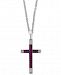 Effy Ruby (1/4 ct. t. w. ) & Diamond (1/10 ct. t. w. ) Cross 18" Pendant Necklace in 14k White Gold(Also Available In Emerald)