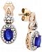 Sapphire (5/8 ct. t. w. ) & Diamond (1/4) Drop Earrings in 14k Rose Gold