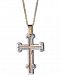 Italian Gold Two-Tone Cross 24" Pendant Necklace in 14k Gold & White Gold