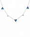 Sapphire (3 ct. t. w. ) & Diamond (1/5 ct. t. w. ) 17" Collar Necklace in 14k White Gold