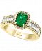 Effy Diamond (5/8 ct. t. w. ) & Emerald (9/10 ct. t. w. ) Ring in 14k Yellow Gold