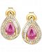 Certified Ruby (9/10 ct. t. w. ) & Diamond (1/3 ct. t. w. ) Stud Earrings in 14k Gold