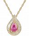 Certified Ruby (3/4 ct. t. w. ) & Diamond (1/4 ct. t. w. ) 18" Pendant Necklace in 14k Gold