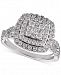 Diamond Cushion Cluster Halo Engagement Ring (1 ct. t. w. ) in 14k White Gold