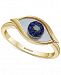 Effy Mother-of-Pearl, Sapphire (1/10 ct. t. w. ) & Diamond Accent Evil-Eye Ring in 14k Gold