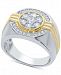 Men's Diamond Cluster (1 ct. t. w) Halo Ring in 10k Gold & White Gold