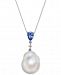 Cultured Baroque Freshwater Pearl (13mm) & Tanzanite (3/4 ct. t. w. ) & Diamond Accent 18" Pendant Necklace in 14k White Gold