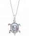 Cultured Mabe Pearl Turtle 18" Pendant Necklace in Sterling Silver