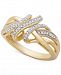 Diamond Overlap Ring (1/10 ct. t. w. ) in 14k Gold-Plated Sterling Silver