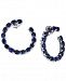 Black Sapphire Frontal Hoop Earrings (6 ct. t. w. ) in Sterling Silver