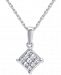 Diamond Cluster 18" Pendant Necklace (1/5 ct. t. w) in 14k White Gold