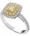 White & Yellow Diamond Halo Ring (1-1/4 ct. t. w. ) in 14k White Gold