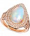 Le Vian Neopolitan Opal (2-7/8 ct. t. w. ) & Diamond (1 ct. t. w. ) Pear Double Halo Statement Ring in 14k Rose Gold