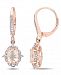 Morganite (2-1/3 ct. t. w. ) White Sapphire (2/5 ct. t. w. ) and Diamond (1/8 ct. tw. ) Vintage Halo Dangle Earrings in 10k Rose Gold