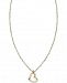 Argento Vivo White Beaded Chain Heart 18" Pendant Necklace in Gold-Plate Over Sterling Silver