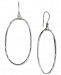 Argento Vivo Hammered Oval Drop Earrings in Two-Tone Sterling Silver