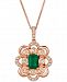 Le Vian Costa Smeralda Emerald (5/8 ct. t. w. ) & Nude Diamond (3/8 ct. t. w. ) 20" Pendant Necklace in 14k Rose Gold